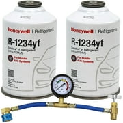 ZeroR Top Off Kit #2 - Genuine 8oz HFO-R1234yf Refrigerant (2 Cans) & HD Brass Can Tap with Gauge