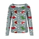 thumbnail image 4 of Camisas de Navidad Para Mujer, Tops de Cuello Redondo, Blusa de Otoño Holgada de Manga Larga Con Estampado Informal A La Moda, Jersey Odeerbi  ODB196973, 4 of 5