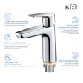 thumbnail image 2 of Kibi Harmony Single Handle Bathroom Vanity Sink Faucet with Pop Up Drain, 2 of 3