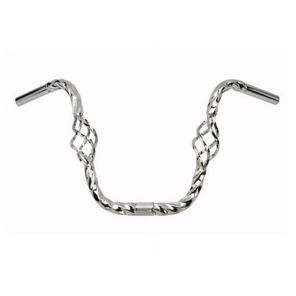 Cage Twisted Handlebar 11" 25.4mm Chrome. Bike handle bar, bicycle handle bar, lowrider handle bar, chopper, beach cruiser