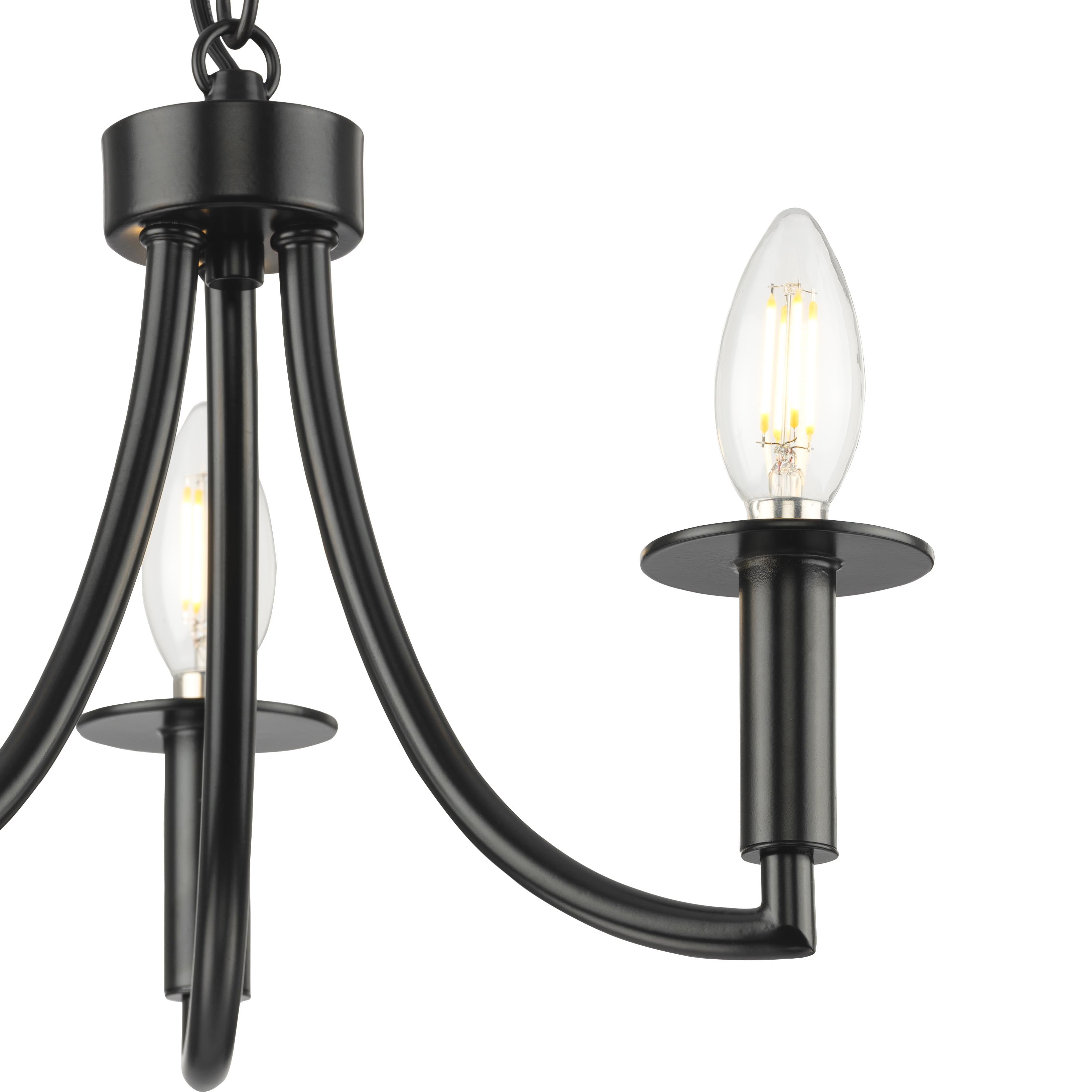 Better Homes & Gardens 12.75 in Contemporary Matte Black Convertible Pendant