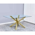 thumbnail image 2 of 63"x 39" Rectangular Clear Glass 5pc Dining Set with Gold Stainless Steel, 2 of 5