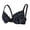 Blue, variant on Women Lace Underwire Bra Back Closure Push Up Full Support Daily Casual Wear