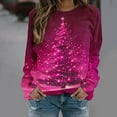 thumbnail image 6 of Craaazy Christmas Womens Shirts Santa Printed Long Sleeved Round Neck Christmas Printed Womens Top Gifts for Women, 6 of 7