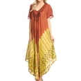 thumbnail image 3 of Sakkas Viveka Embroidered Caftan Dress - Brown - One Size, 3 of 5