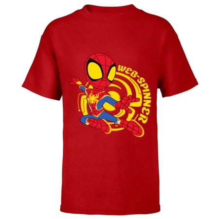 Marvel Spidey and His Amazing Friends Web-Spinners Spidey - Short Sleeve T-Shirt for Kids - Customized-Red