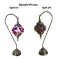 thumbnail image 6 of Silver Fever Handcrafted Mosaic Turkish Lamp Moroccan Glass Table Desk Bedside Light Bronze Base with E12 Bulb Blue Ornament, 6 of 11