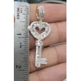 thumbnail image 4 of Forever Jewels 3Ct Round Moissanite Womens Key Pendant Necklace 14K White Gold Plated, 4 of 6