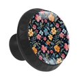 12 Pieces Colorful Flowers Floral Seamless Pattern Glass Knobs for