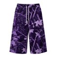 thumbnail image 5 of JoveMarine Men's Camo Drawstring Cargo Shorts - Plaid Work Shorts with Pockets, Knee-Length Loose Fit for Outdoor Daily,Purple 2XL, 5 of 6