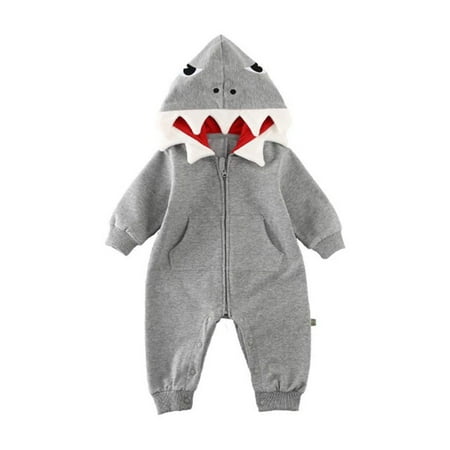 

ZAGHNRENJ Shark Baby Onesie Cotton 3D Cartoon Romper Cute Jumpsuit Hooded Outwear for Toddler Baby Boys Girls 3-24M ACH-1481