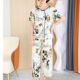thumbnail image 5 of Ensemble de Détente Mode Deux Pièces pour Femmes, Pyjama Vintage à Manches Courtes, Confort, Navy, TG, 5 of 5