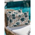 thumbnail image 4 of Outdoor Pillows Waterproof, Teal Florals Bedding Throw Pillows with Insert for Couch Sofa Bed, Farmhouse Botanical Peonies Vintage Brown Leaves 12x20 Inch Pillowcases Decorative Patio Pillow Set of 2, 4 of 8