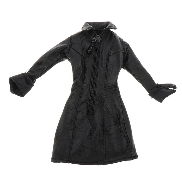 1/12 Female Leather Clothes Set Leather Trench Coat For Woman