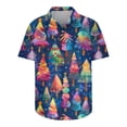 thumbnail image 3 of Men's Ugly Christmas Shirts Short Sleeve Blouse Santa Claus Shirt Casual Button-Up Shirts Funny 3D Printed Sweatshirt Christmas Tree Shirt Festival Party Xmas Costume Casual Loose Pullover, 3 of 4