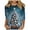 Blue, variant on Women's Plus Size Fall Tops Ladies Casual Christmas Printed Shirts Round neck Blouse Three-quarter Sleeve T-shirt Loose Top My Order