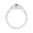thumbnail image 2 of ANGARA Natural Aeon Sapphire Milgrain Engagement Ring with Trio Accents in 14K White Gold for Women (Size-6x4mm) | September Birthstone, Anniversary, Jewelry Gift for Women | Natural Sapphire Ring, 2 of 9