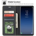 thumbnail image 3 of Premium PU Leather Flip Folio Case for Samsung Galaxy S8, Protective Case with Kickstand Card Slot  Closure Shockproof Wallet Cover for Samsung Galaxy S8 - Black, 3 of 9
