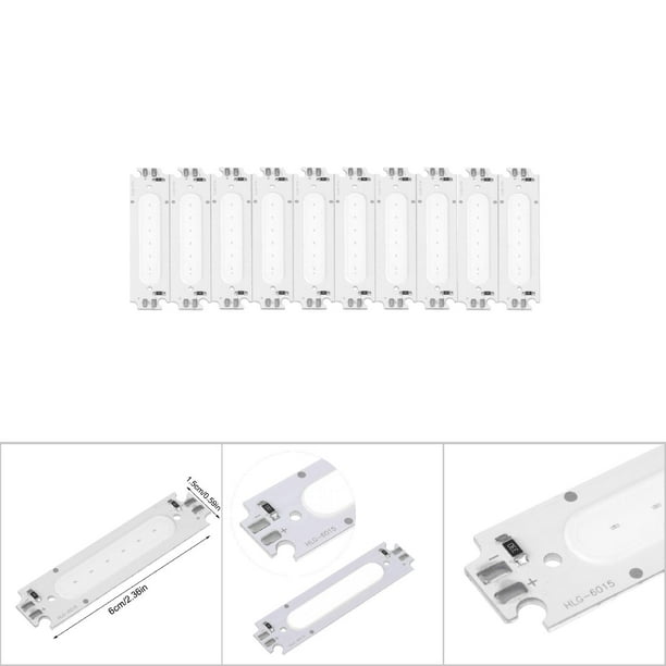 12V 2W Puce COB Source De Lumière Pour Lampe LED DIY (10 Pcs, Blanc Chaud