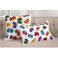 thumbnail image 2 of Fennco Styles Colorful Embroidered Butterfly Design Throw Pillow with Down-Filled Insert 18" Square, 2 of 2