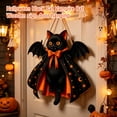 thumbnail image 4 of Black Cat Halloween Decor Hanging Wooden Sign, Spooky Hanging Halloween Decorations for Indoor Outdoor Wall Porch Door, Black Cat with Bat Wings Gothic Halloween Home Decor, 1, 4 of 7