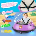 thumbnail image 6 of Funcid 12V Bumper Car Ride on with Remote Control, Kids Electric Baby Bumper Car for Toddlers, Toys for 1.5- 5 Girls Boys W/ 5-Point Seat Belt, 3-Speeds, Purple, 6 of 11