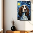 thumbnail image 4 of English Springer Spaniel Dog Canvas Wall Art - Starry Night Van Gogh Dog Canvas Print Dog Sayings Painting Home Office Wall Decor Framed Dog Lover Gift, 4 of 6