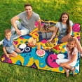 thumbnail image 7 of Color Wave Point Geometry Picnic Blanket Waterproof Outdoor Beach Blanket Hand-held Pad Suitable for Travel, Camping, Beach, Family Gatherings, 7 of 7