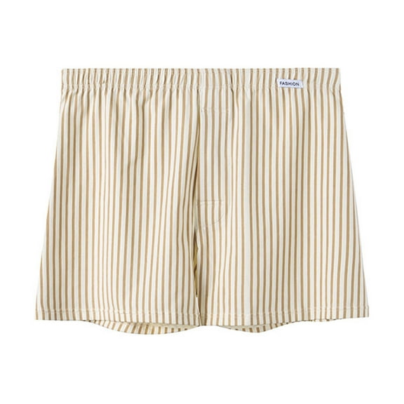 KHONTS,Men's Super Soft Organic Cotton Boxer Shorts Loose Fit Button Open Fly Underwears Yellow XL