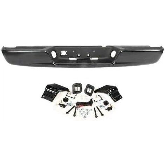 Tecman Rear Bumper Assembly for dodge ram black-w/Pad & Brackets OEM Replacement 4