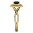 thumbnail image 3 of Halo Engagement Ring for Women - 1.3125ct Natural Onyx in 18K Yellow Gold Promise Ring, 3 of 6