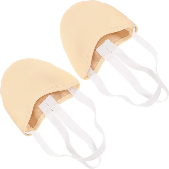 WRITWAA Breathable Toe Protectors for Women Ballet Dance Half Sole Shoes, Beige PU Material for Comfort and Durability