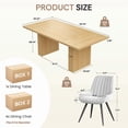 thumbnail image 3 of Hawsaiy Dining Table Set for 6, 78" Farmhouse Dining Table with 6 Upholstered Dining Chairs, Large Kitchen Table Set with Thick Waterproof Top & Metal Leg Chairs for Dining Room(Natural + White), 3 of 8