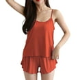 thumbnail image 1 of MSJUHEG Pyjamas pour Femmes Pyjamas pour Femmes Col Rond Uni Pyjamas Été Bretelles Fines Ensemble Débardeur Court Short Rouge Taille Unique, 1 of 4