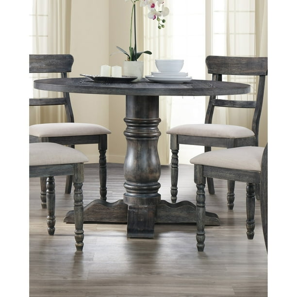 Best Master Furniture Weathered Grey Round Dining Table Com Best Master Furniture Weathered Grey, Round Weathered Gray Dining Table