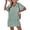 Green, variant on Swimsuit Coverup for Women Waffle Knit V Neck Short Sleeve Beach Coverup Dress with Pockets