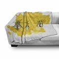 thumbnail image 2 of Queen Bee Soft Flannel Fleece Throw Blanket, Computer Graphical Educational Drawing of Queen Drone and Worker, Cozy Plush for Indoor and Outdoor Use, 50" x 60", Earth Yellow Grey, by Ambesonne, 2 of 5