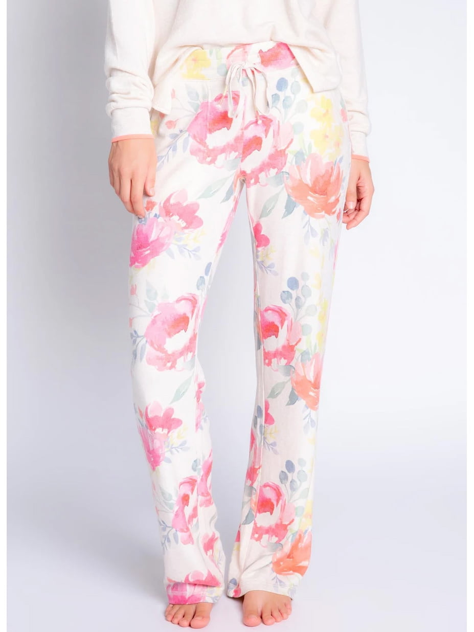 PJ Salvage Womens Loungewear Happy Blooms Long Sleeve Top