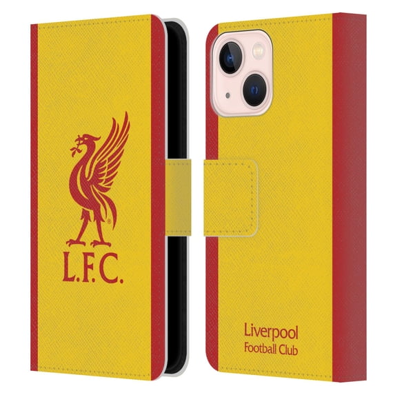 Head Case Designs Officially Licensed Liverpool Football Club 2021/22 Third Leather Book Wallet Case Cover Compatible with Apple iPhone 13 Mini