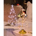 thumbnail image 2 of EeaseCA 1PC Christmas Tree Shape Table Lamp Creative Bedside Light LED Lamp Chic Night Light for Home Bedroom Decoration without Battery (Silver, White Light), 2 of 7