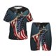 thumbnail image 1 of Fotbe American Flag Pijama Estampada de 2 Piezas para Niños – Ropa de Dormir de Manga Corta Cómoda para Niños y Niñas, Camiseta y Shorts de Algodón-Medium, 1 of 6