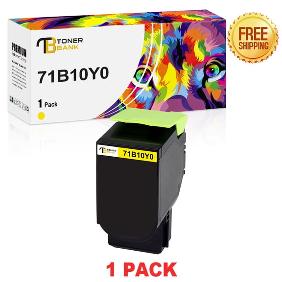 Toner Bank 1-Pack Compatible Toner for Lexmark 71B10Y0/71B0040 CS317dn CS417dn CS517de CX317dn CX417de CX517de Ptiner Ink Office Supplies Yellow