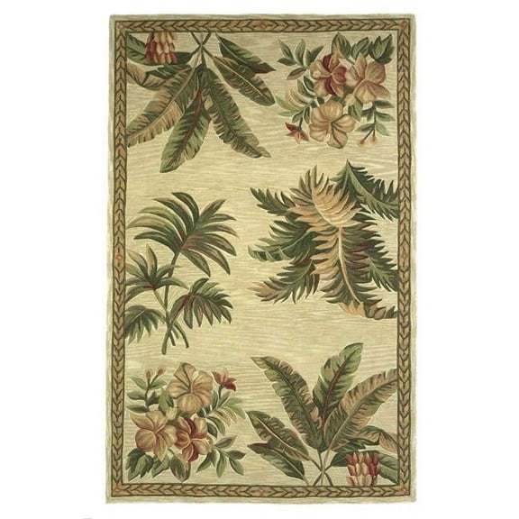 7 ft. 9 in. x 9 ft. 6 in. Wool Ivory Area Rug
