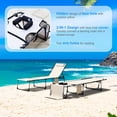 thumbnail image 2 of VEIKOUS 2 PCs Portable Tanning Chair, 5-Position Adjustable Sunbath Lounge Chair w/Face & Arm Hole, Pillow & Pocket, Cream White, 2 of 3