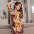 thumbnail image 3 of Fotbe Cute Cloud Pomeranian Bata de Dormir para Mujer con Estampado, Camisón de Algodón de Manga Corta, Ropa de Dormir Casual, 3 of 6
