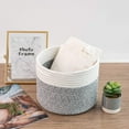 thumbnail image 2 of Small Basket - Cotton Rope Basket Woven Basket for Keys Sunglasses Toy Basket Wallet by Front Door Small Storage Bin for Remote Controls Fruit Basket for Kitchen Multi Grey, 9.4"Dx7.1"H, 2 of 8