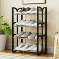 Clearance Shoe Rack 4 Tier Shoe Organizer Stainless Steel Shoe Storage