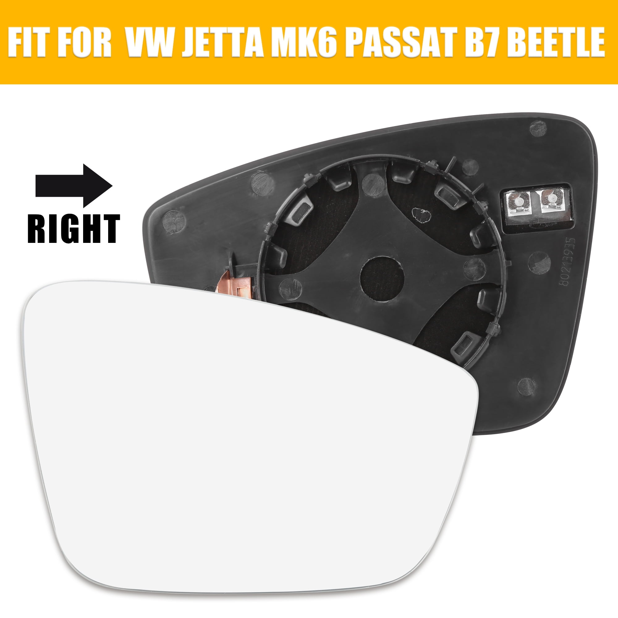 Unique Bargains Mirror Glass Heated with Backing Plate RH Rearview Mirrors