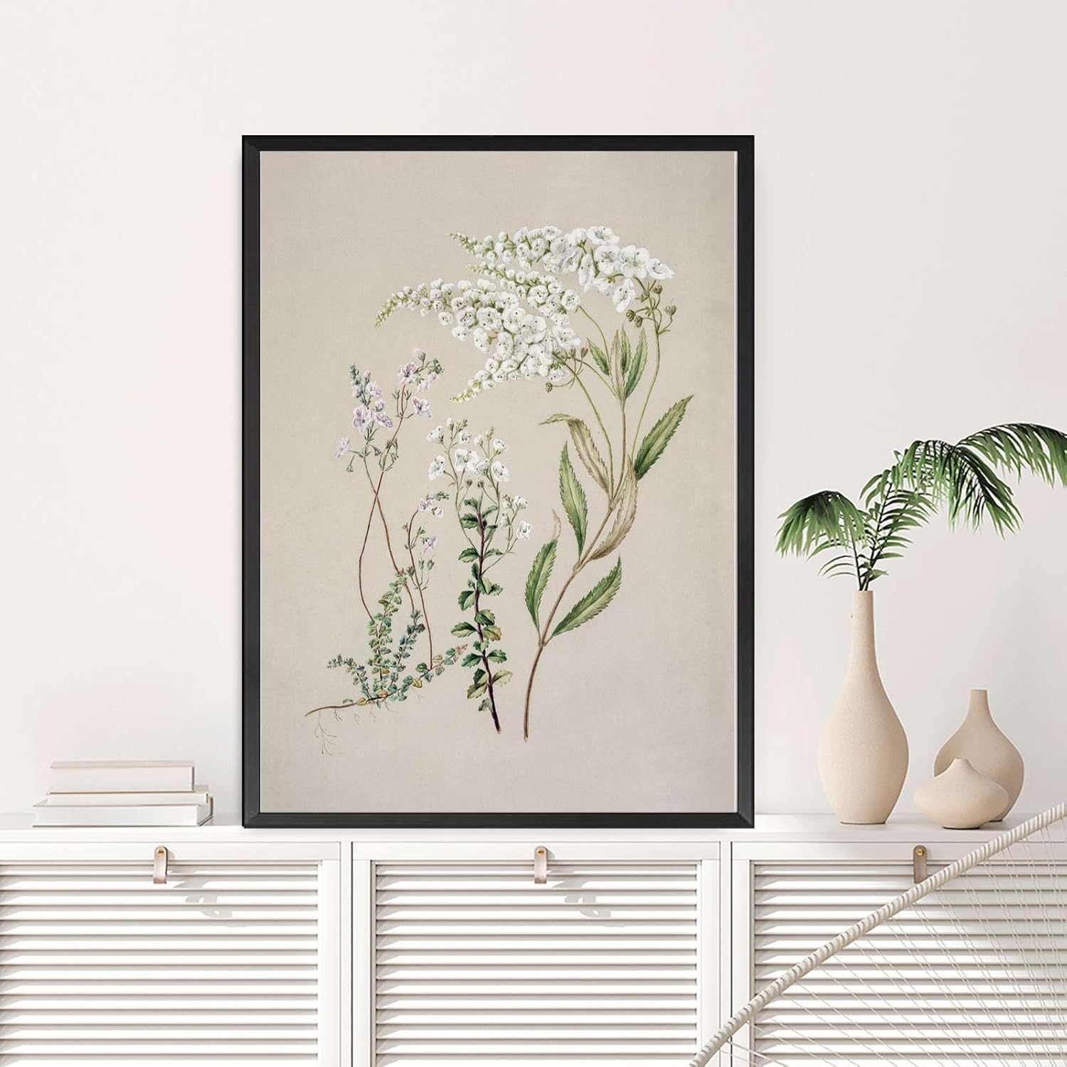 Dashuaibi-printed Canvas Painting Wall Art Vintage Botanical Flower 