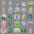thumbnail image 3 of Lindas pegatinas de flores, pegatinas estéticas para álbum de recortes, paquete de 50 pegatinas de vinilo impermeables para botella de agua, pegatinas florales a granel, 3 of 5